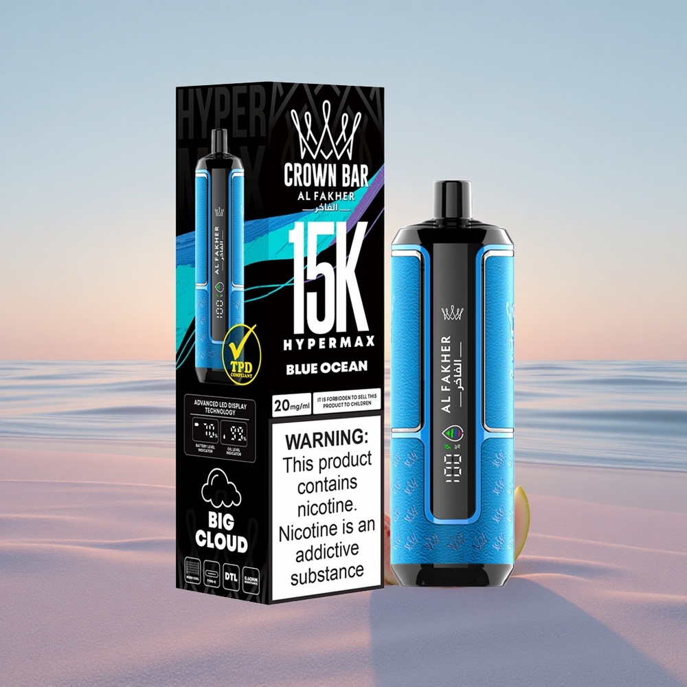 Al Fakher Crown Bar 15K Hypermax Blå Hav Kompakt 22ml Type-C