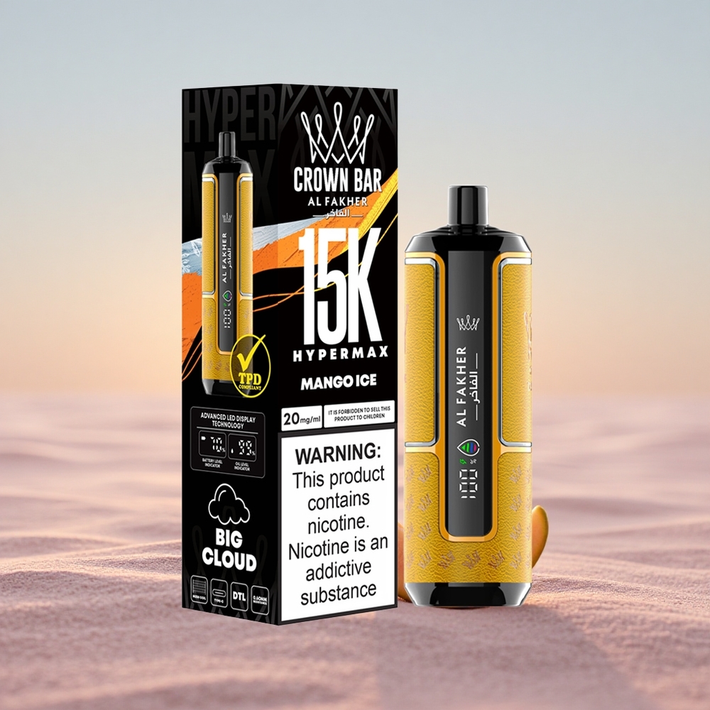 Al Fakher Crown Bar 15K Hypermax Mango Is med 22ml og 600mAh