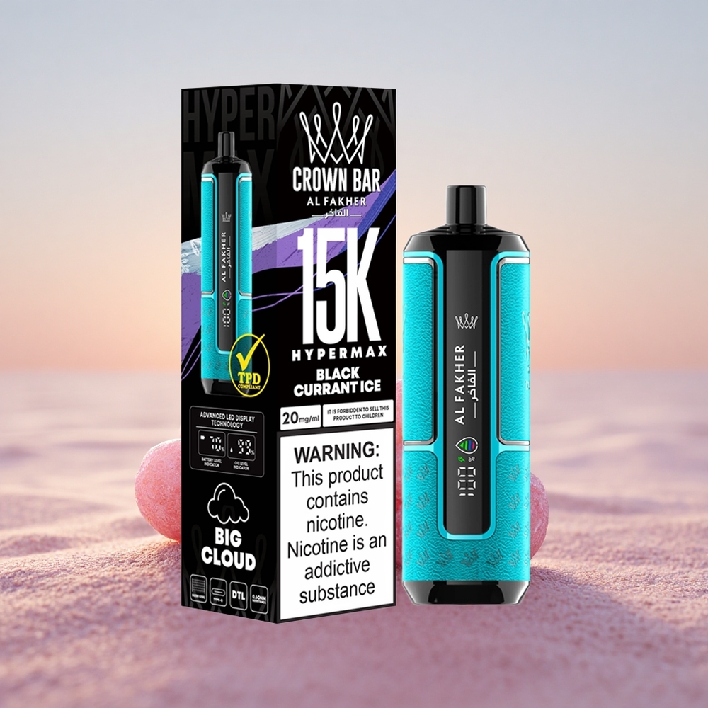 Al Fakher Crown Bar 15K Hypermax Solbær Is med 22ml og 600mAh