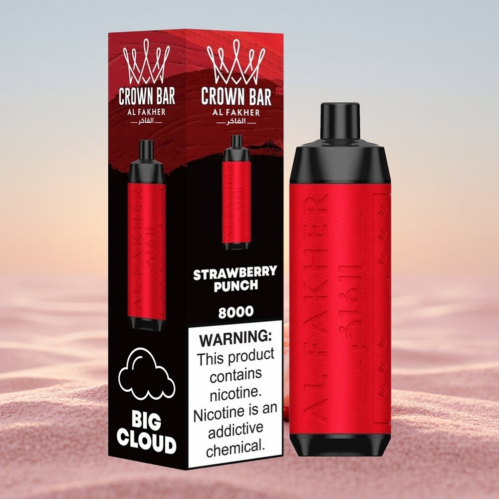 Al Fakher Crown Bar 8000 Crystal Jordbær Punch 600mAh Type-C 18ml