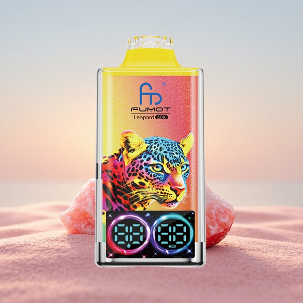 Fumot Leopard 40K Puffs Jordbær Is Dual Mesh 5% Type-C