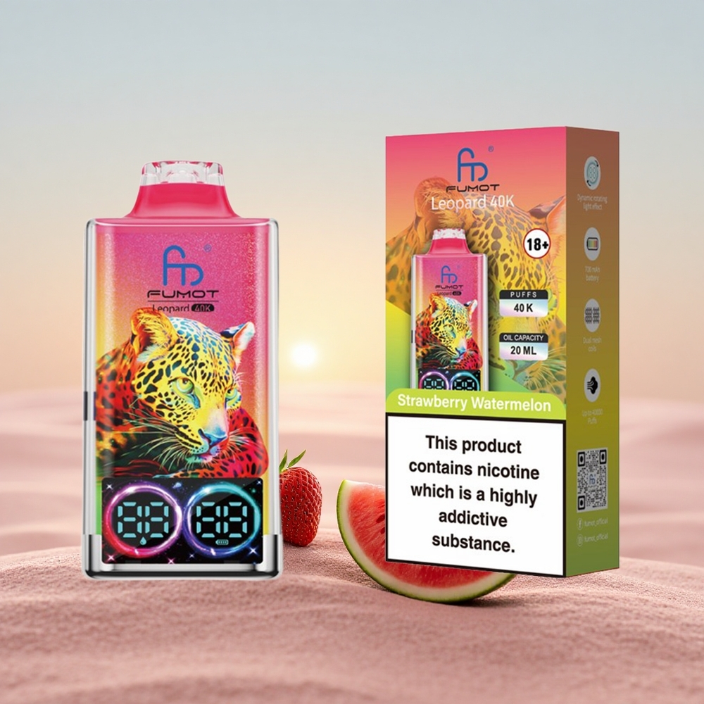 Fumot Leopard 40K Puffs Jordbær Vandmelon 5% Nicotine 700mAh Dual Mesh