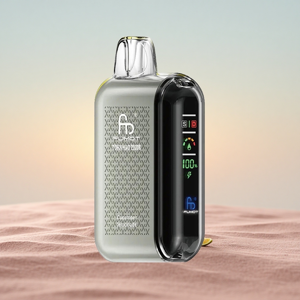 Fumot Tornado 20000 Puffs Agurk Lemonade med Dual Mesh Coil og Smart Display