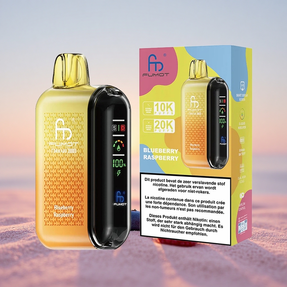 Fumot Tornado 20000 Puffs Blåbær Hindbær Dual Mesh Smart