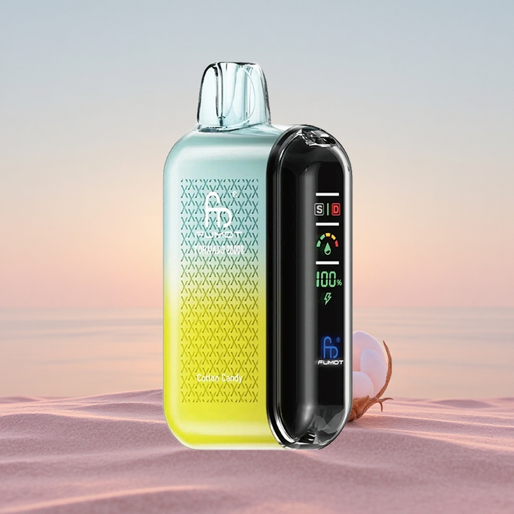 Fumot Tornado 20000 Puffs Bomuldssukker Dual Mesh Coil Smart Display