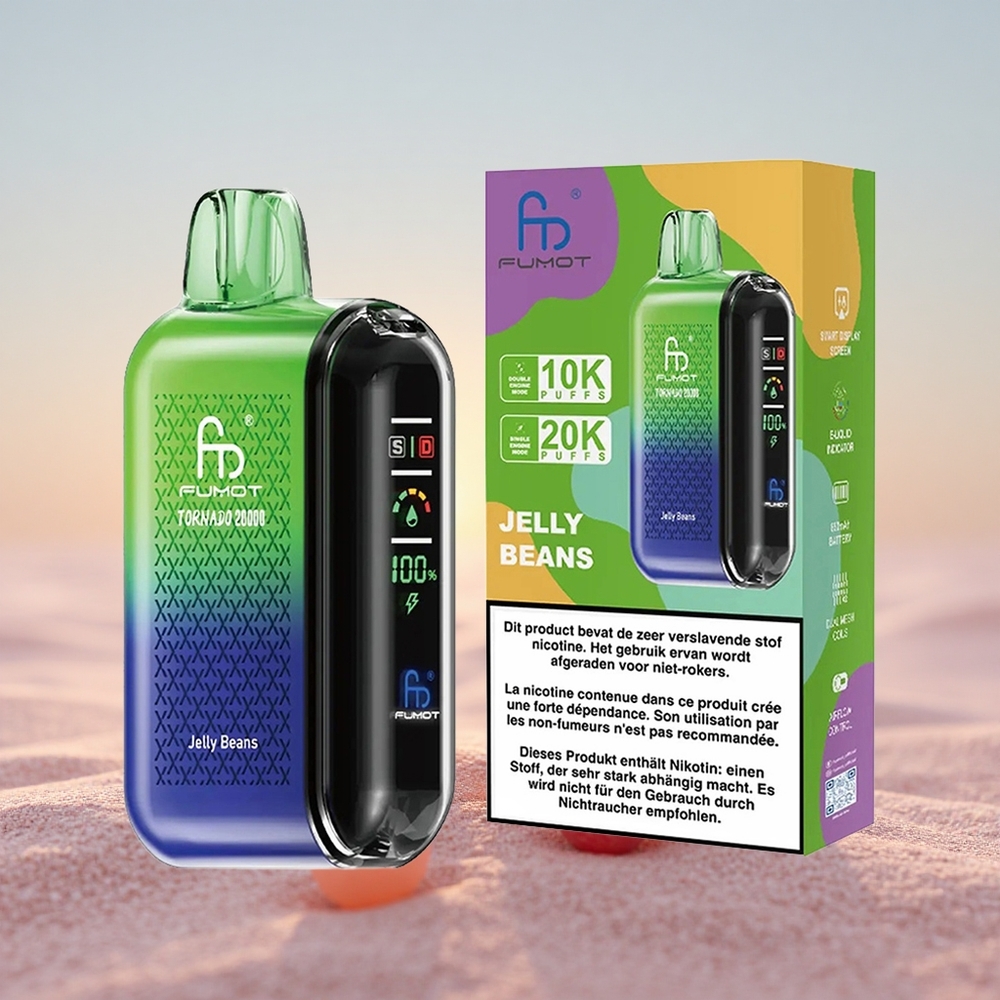 Fumot Tornado 20000 Puffs Gelébønner Dual Mesh Coil Smart Display