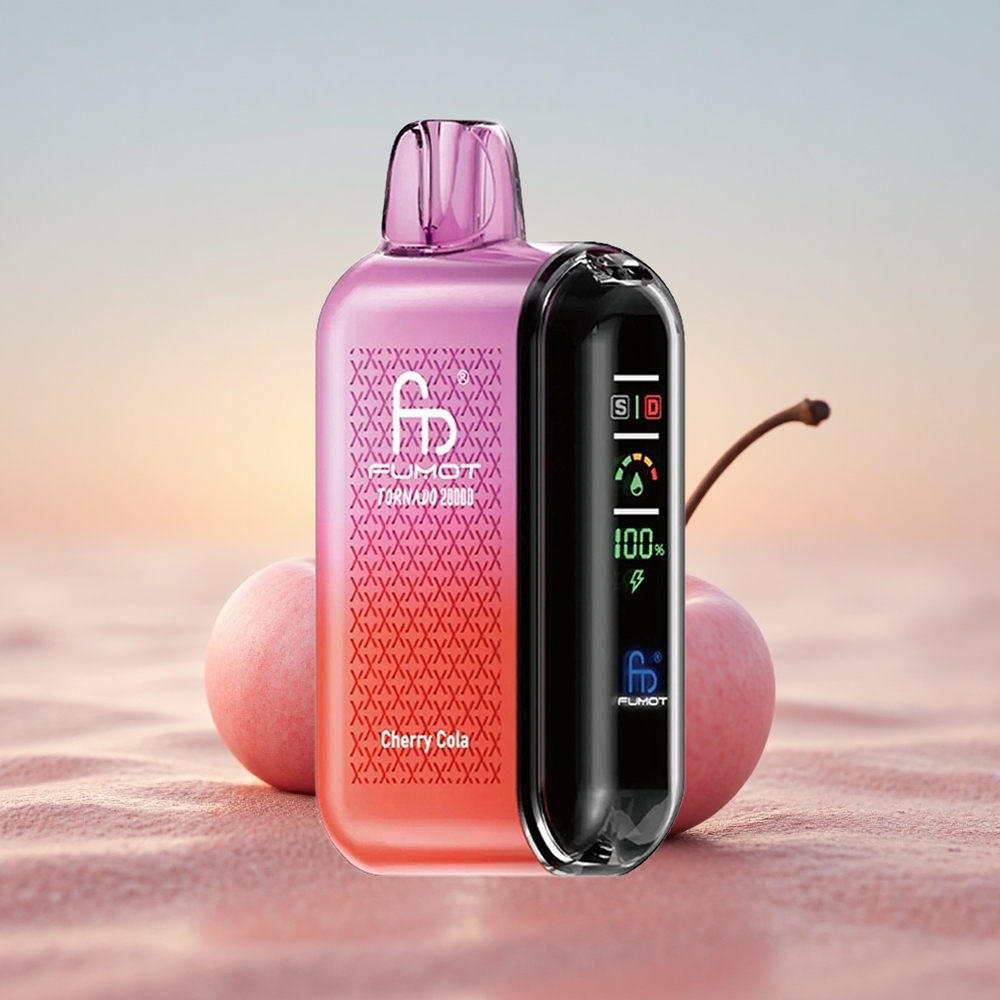 Fumot Tornado 20000 Puffs Kirsebær Cola Dual Mesh Coil Smart Display