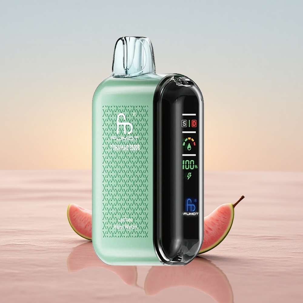 Fumot Tornado 20000 Puffs Litchi Hami-melon Dual Mesh Coil Smart Display