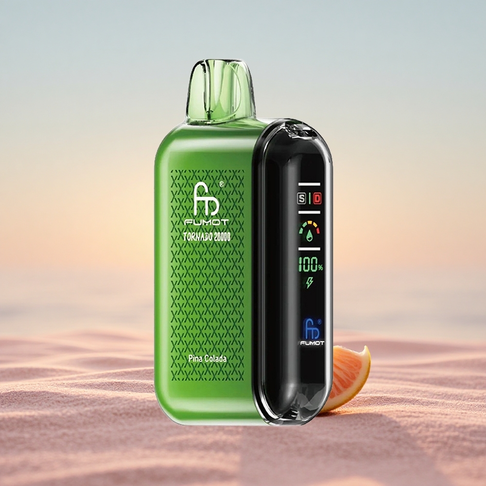 Fumot Tornado 20000 Puffs Pina Colada Dual Mesh Coil Smart Display Luftstrømskontrol