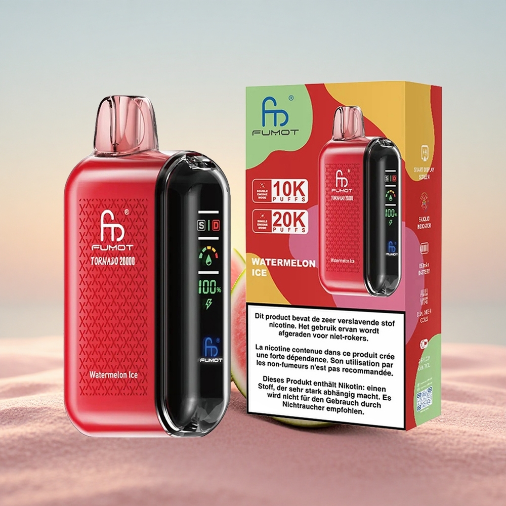 Fumot Tornado 20000 Puffs Vandmelon Is Dual Mesh Coil