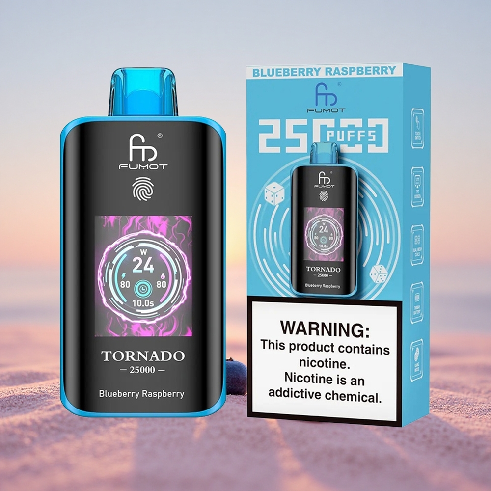 Fumot Tornado 25000 Puffs Blåbær Hindbær 700mAh Type-C