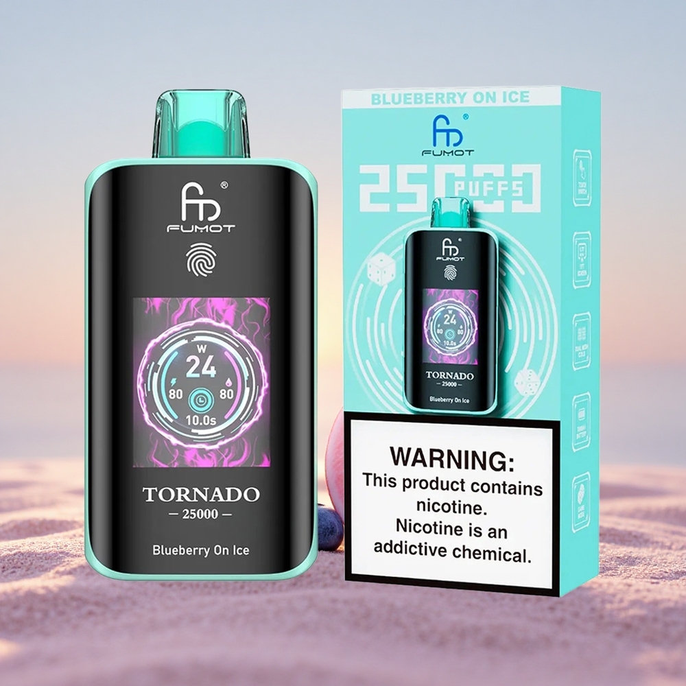 Fumot Tornado 25000 Puffs Blåbær På Is med 20ml og Type-C