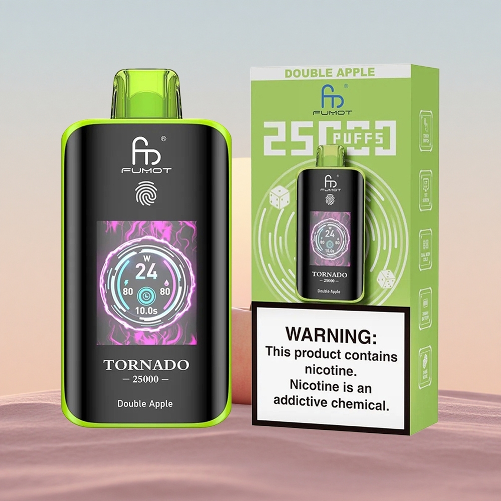 Fumot Tornado 25000 Puffs Dobbelt Æble HD Skærm 700mAh 20ml