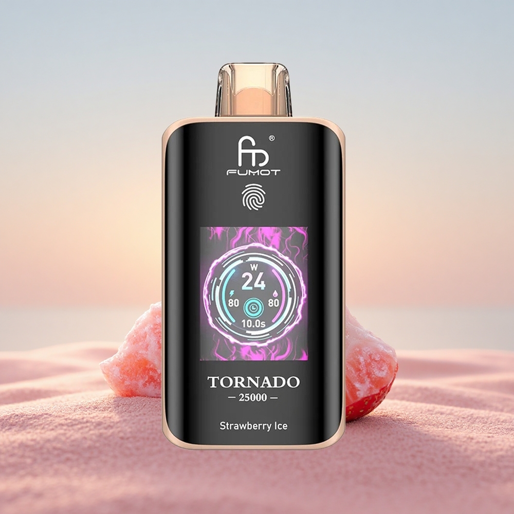 Fumot Tornado 25000 Puffs Jordbær Is med 700mAh Batteri og Type-C Opladning