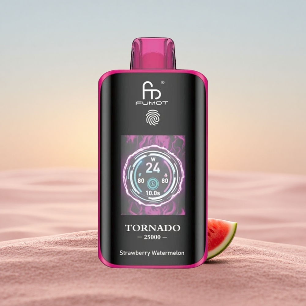 Fumot Tornado 25000 Puffs Jordbær Vandmelon HD Skærm Type-C Opladning