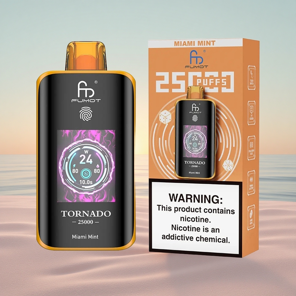 Fumot Tornado 25000 Puffs København Mynte HD Skærm 700mAh 20ml