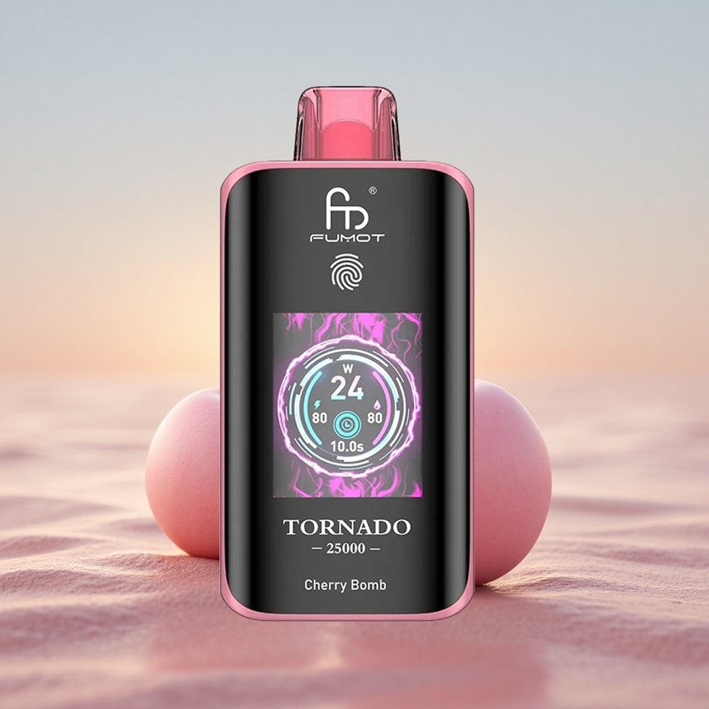 Fumot Tornado 25000 Puffs Kirsebomb HD Skærm 20ml Type-C