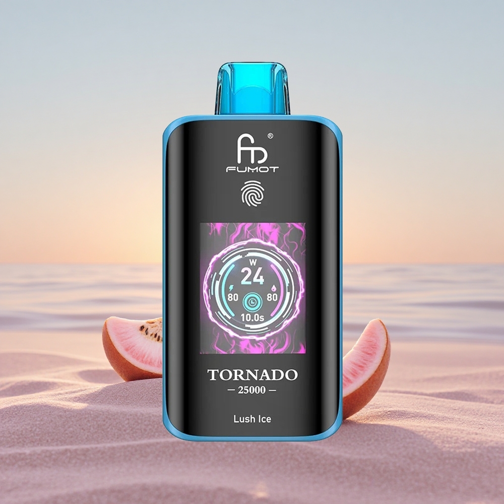 Fumot Tornado 25000 Puffs Lush Is med HD-skærm og Type-C opladning