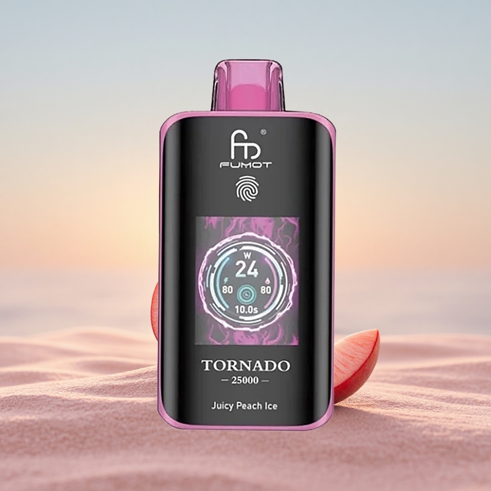 Fumot Tornado 25000 Puffs Saftig Fersken Is med 20ml og Type-C Opladning