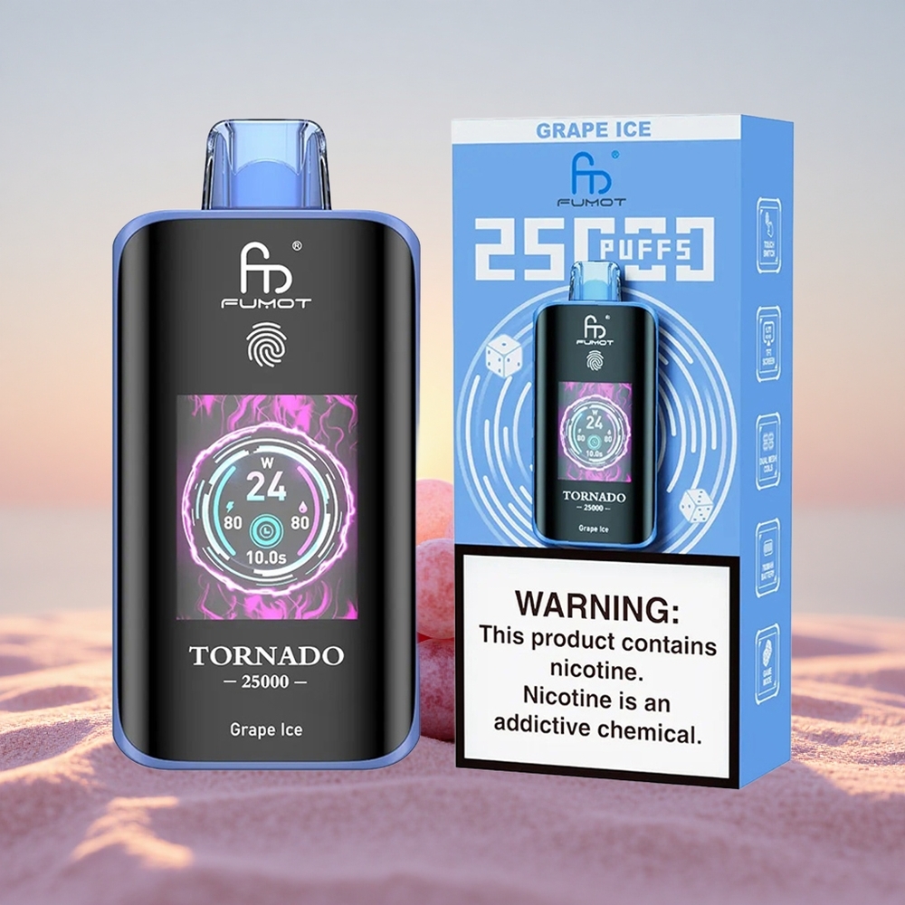 Fumot Tornado 25000 Puffs Vindrueis Skærm 700mAh Type-C
