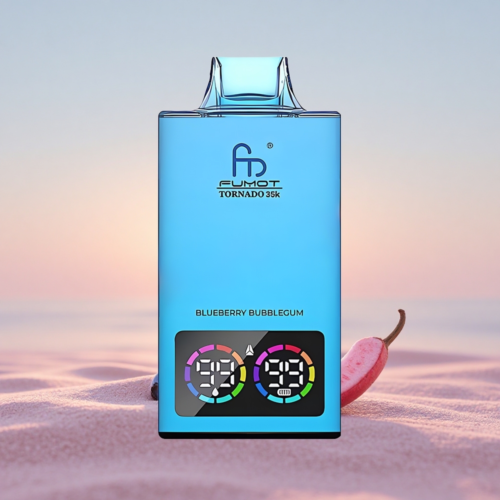 Fumot Tornado 35000 Puffs Blåbobletyggegummi Dual Mesh Coil USB-C