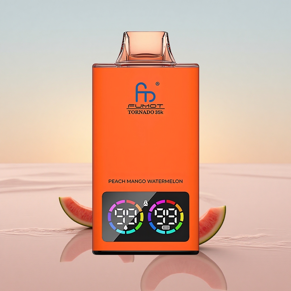 Fumot Tornado 35000 Puffs Fersken Mango Vandmelon Dual Mesh Coil Hurtig Opladning USB-C