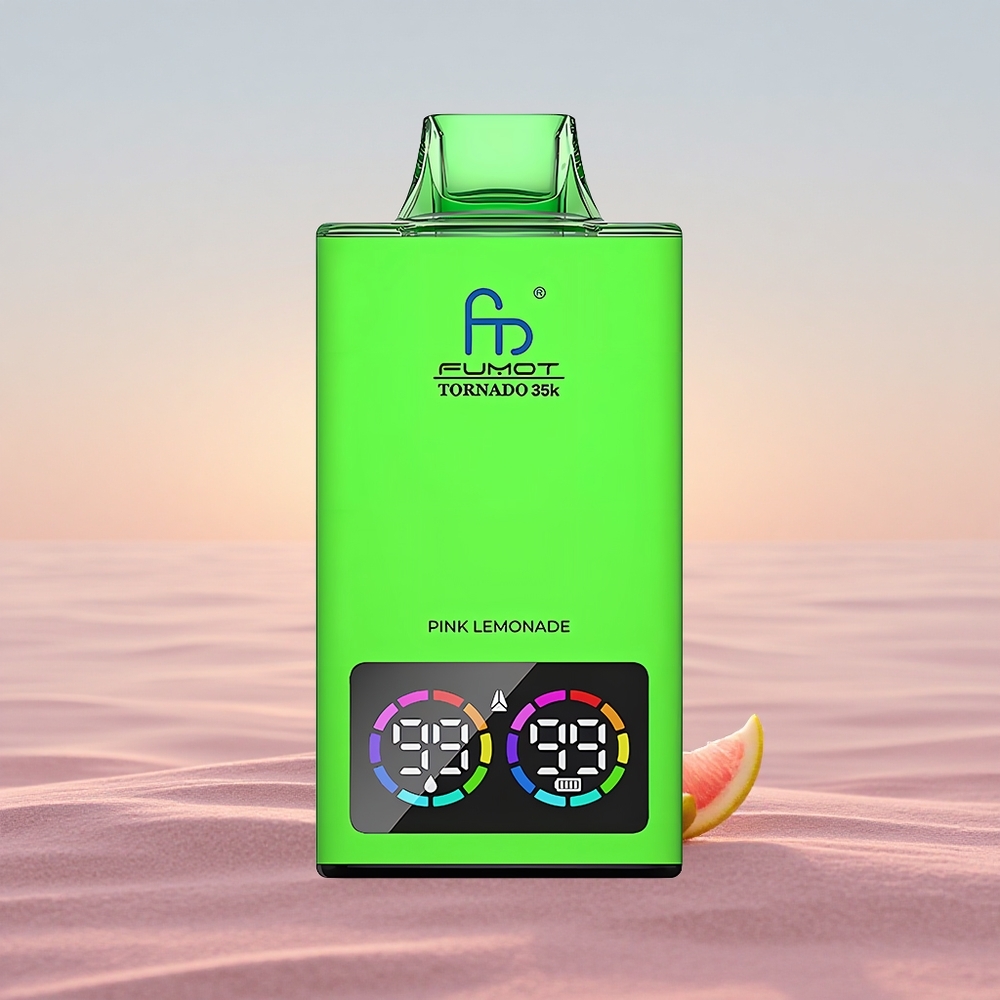 Fumot Tornado 35000 Puffs Rosa Citronvæske Dual Mesh Coil Fast Charging USB-C