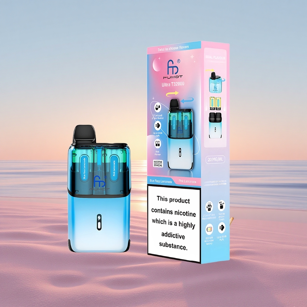 Fumot Ultra T32000 Puffs Blå Hindbær Lemonade - Lyserød Lemonade med 800mAh & 24ml