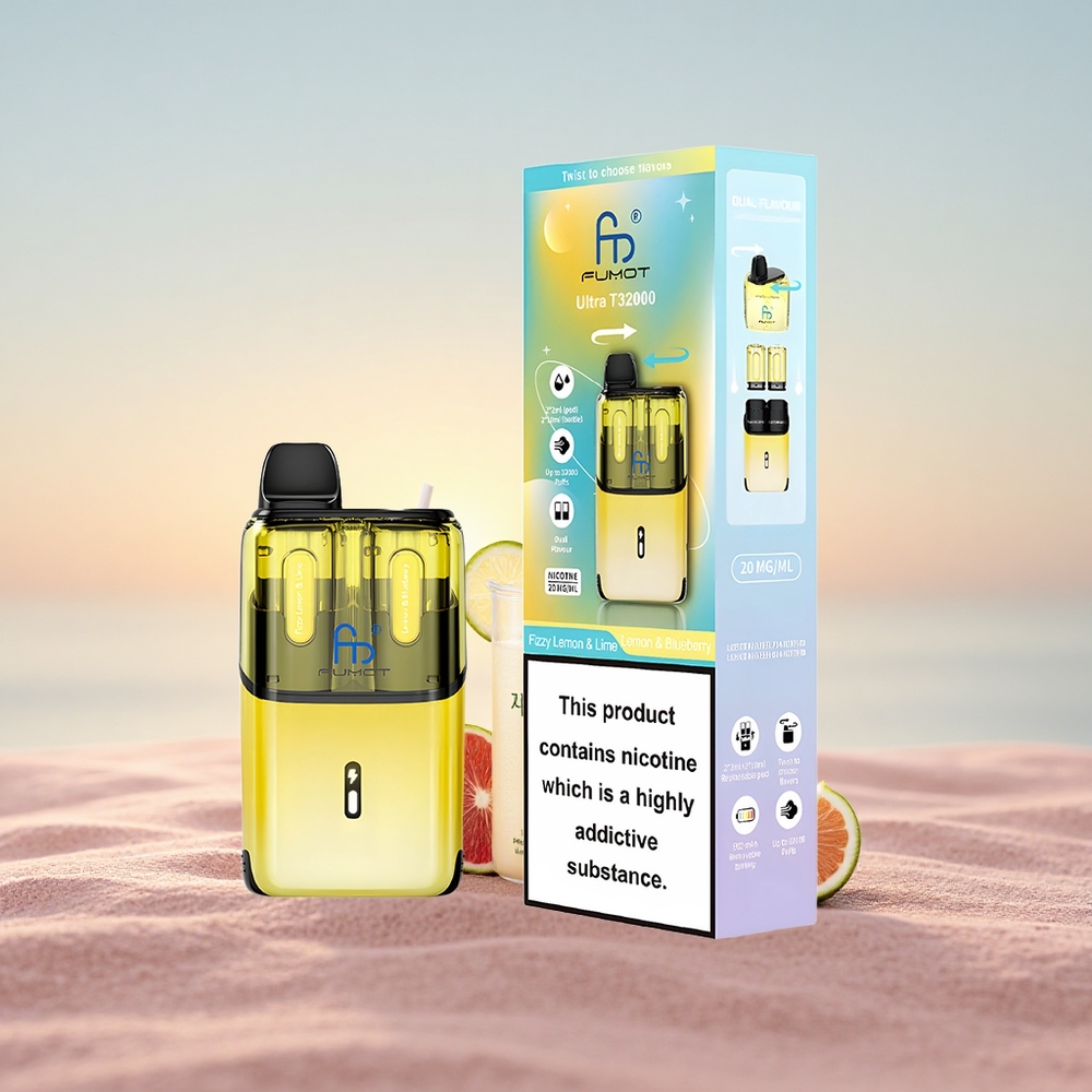 Fumot Ultra T32000 Puffs Frisk Citron & Blåbær - 800mAh Hurtigopladning & 24ml E-Væske