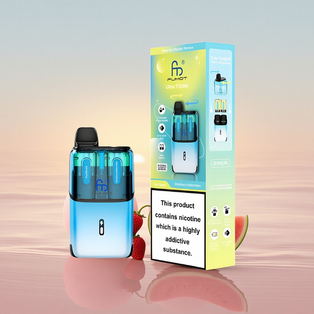 Fumot Ultra T32000 Puffs Frugt Bombe - Jordbær Vandmelon med 800mAh & Type-C Hurtigopladning