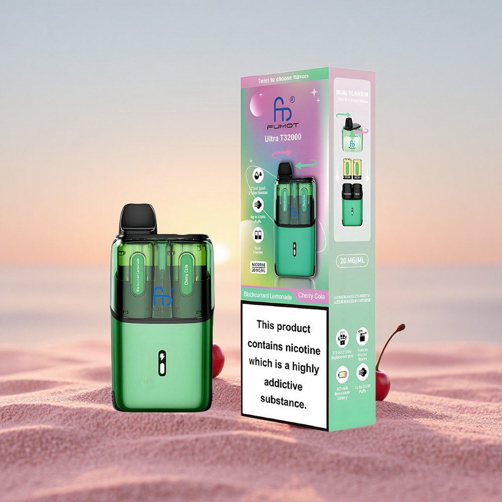 Fumot Ultra T32000 Puffs Solbær Lemonade - Kirsebær Cola med 800mAh Hurtigladning og 24ml E-Væske