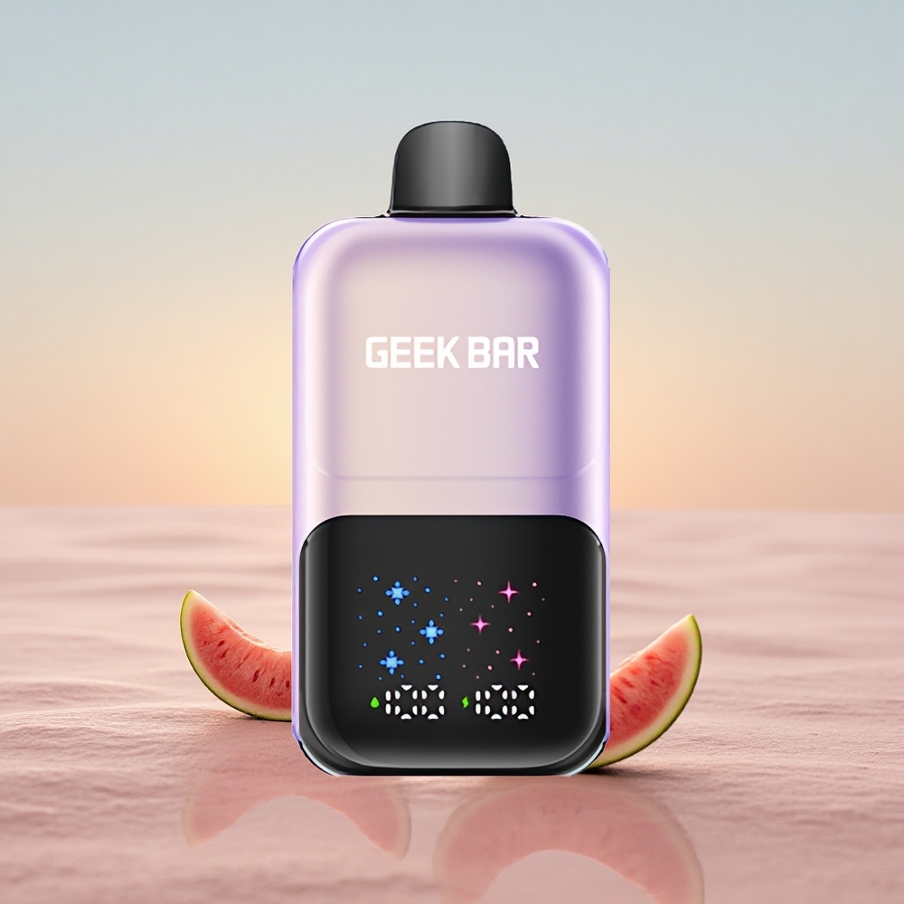 GEEK BAR 2GO 20ml 50000 Puffs Fersken Mango Vandmelon Is med Interaktivt Storskærm og Justerbar Smag/Kølighed