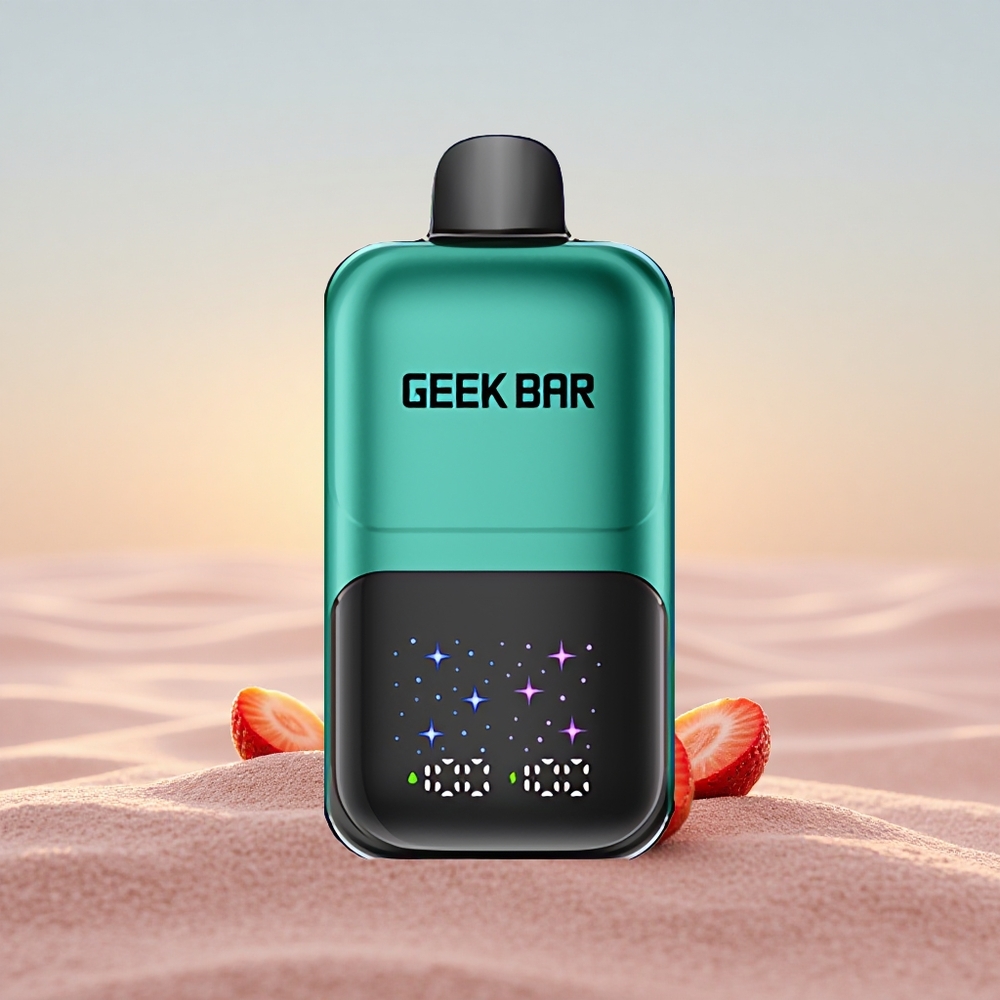 GEEK BAR 2GO 20ml 50000 Puffs Jordbær & Kiwi Med Justerbar Smag/Ophidsning, Dual Tank, Og Genopladelig Batteri