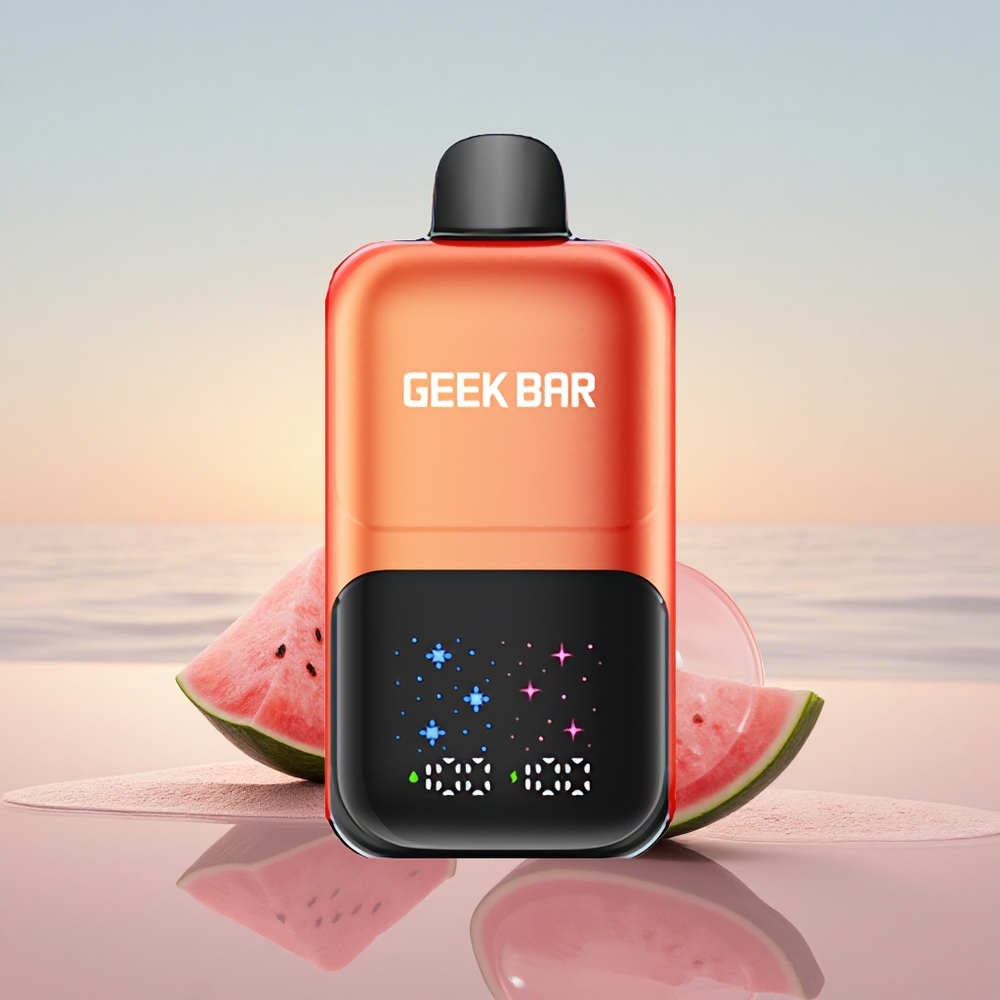 GEEK BAR 2GO 20ml 50000 Puffs Vandmelon Bobbelgum Is med Interaktivt Storskærm og 3 Trin Justerbar Smag/Kølighed