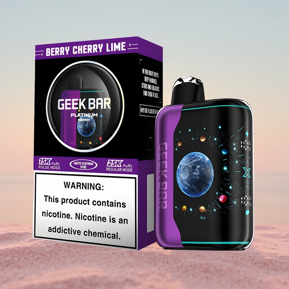 GEEK BAR Platinum Edition 25000 Puffs Bær Kirsebær Lime 20mL Dual Mesh Coil