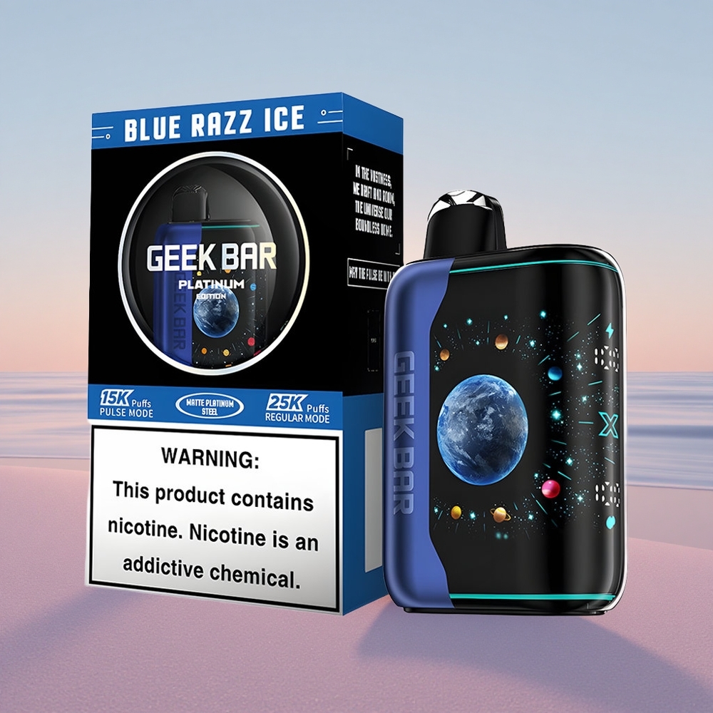 GEEK BAR Platinum Edition 25000 Puffs Blå Hindbær Is med 20mL og Quick Charging