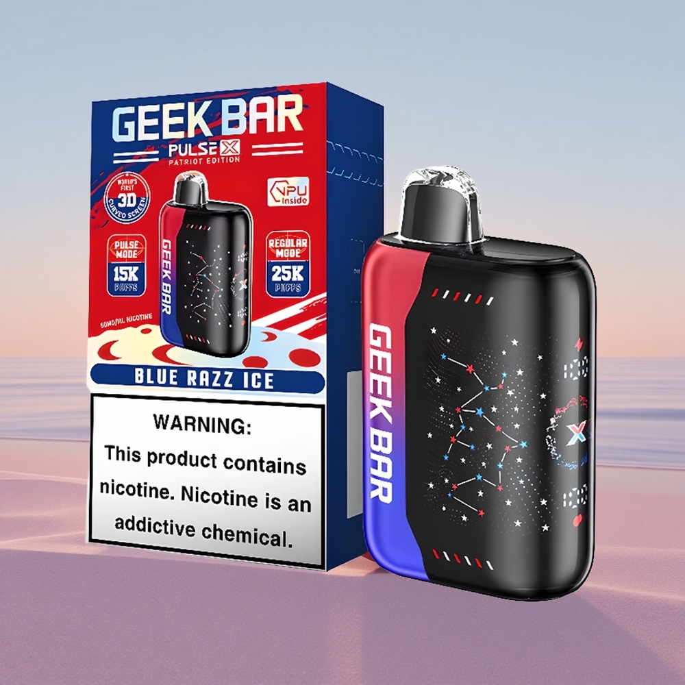GEEK BAR Pulse X 25000 Puffs Patriot Edition med 18mL E-væske og 3D Skærm