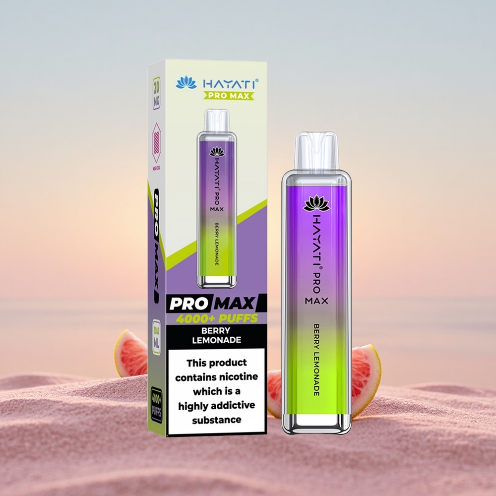 Hayati Pro Max 4000 Puffs Bær Citronvand Dual Coil Rechargeable