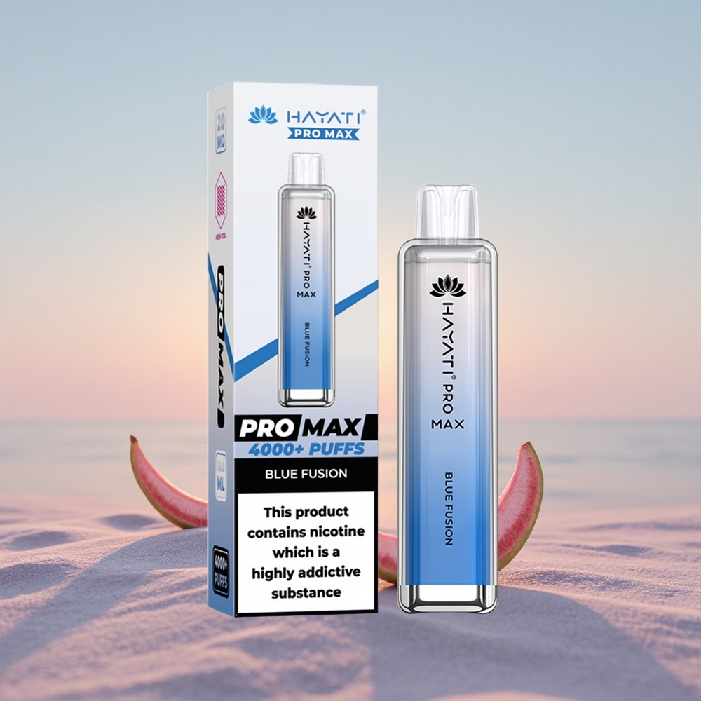 Hayati Pro Max 4000 Puffs Blå Fusion Dual Coil Rechargeable Crystal