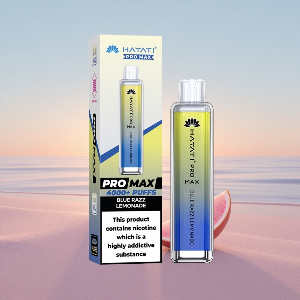 Hayati Pro Max 4000 Puffs Blå Hindbær Lemonade med 1400mAh og Dual Mesh Coil