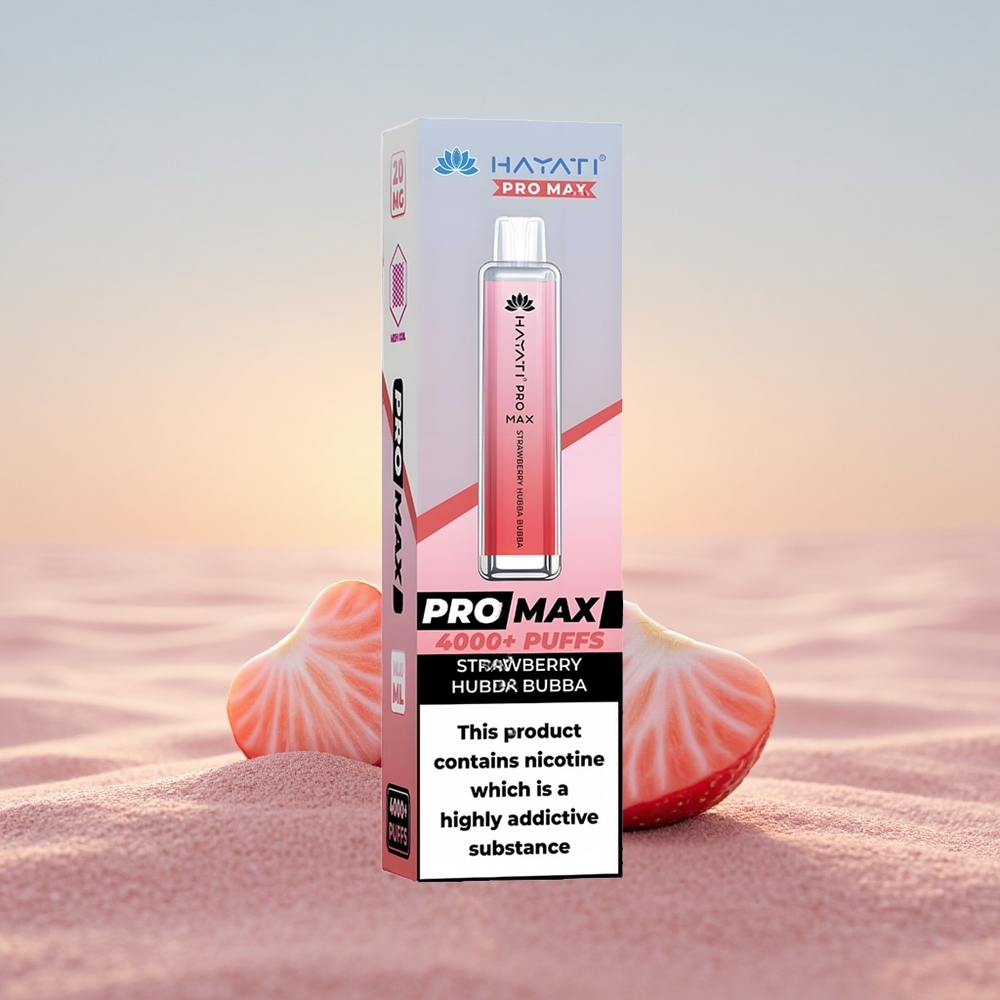 Hayati Pro Max 4000 Puffs Jordbær Bubba Bubba Dual Mesh 1400mAh Rechargeable