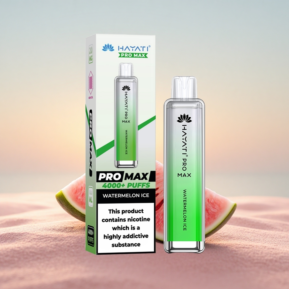 Hayati Pro Max 4000 Puffs Vandmelon Is Dual 1.1 Ohm Mesh Coil Rechargebar