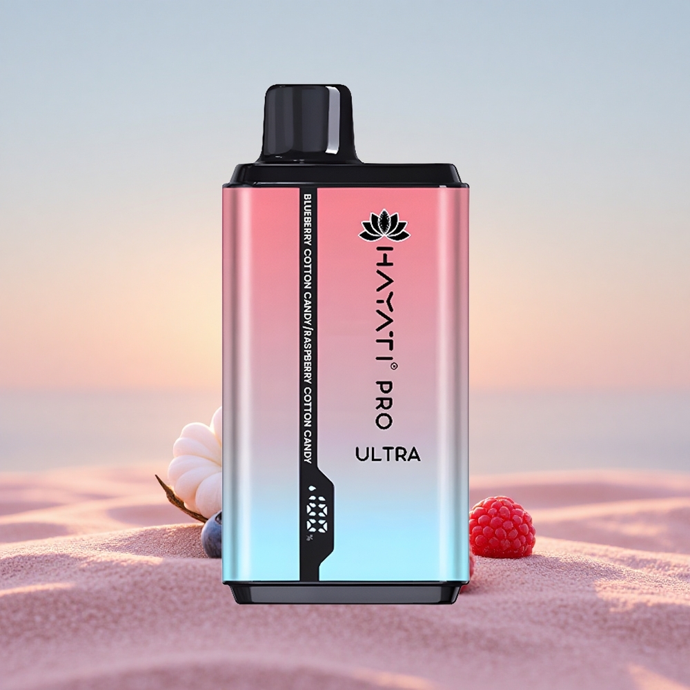 Hayati Pro Ultra 15000 Puffs Blåbær Candyfloss Hindbær Candyfloss med 850mAh og 2% Nikotin
