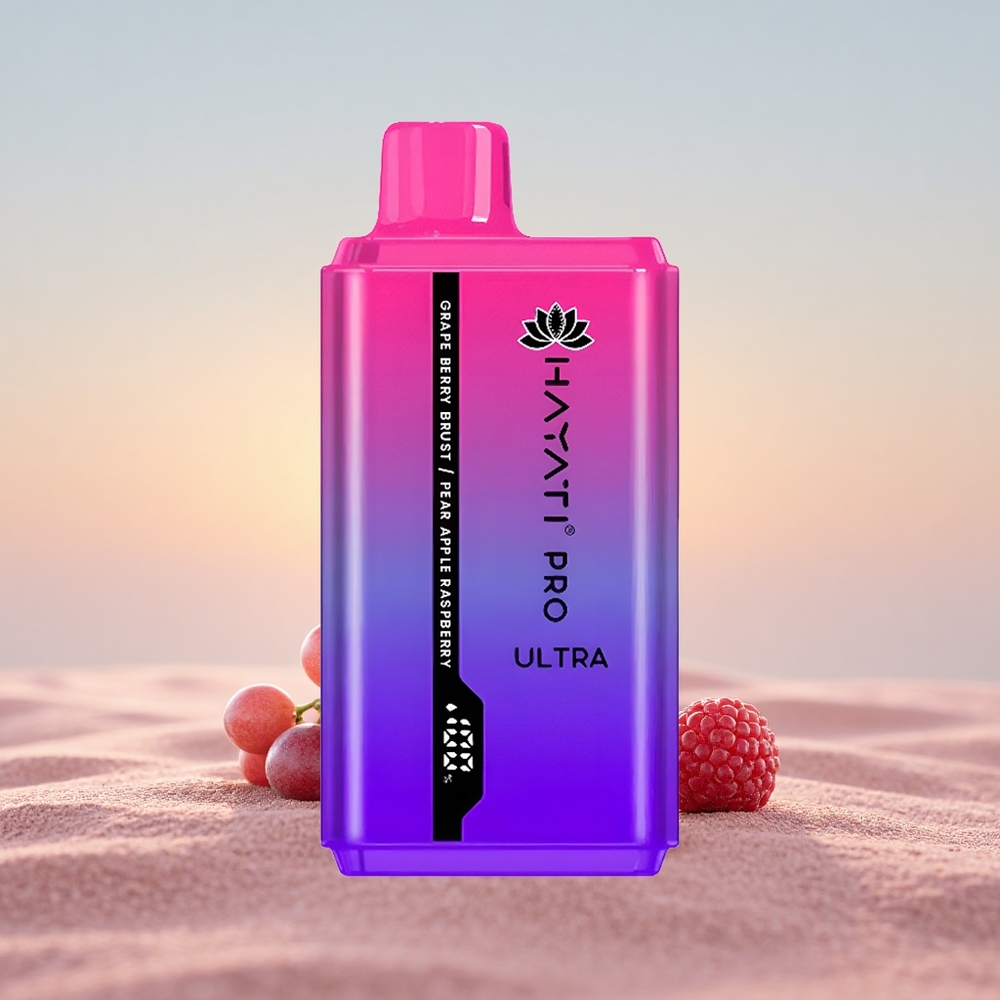 Hayati Pro Ultra 15000 Puffs Vindrue Bær Eksplosion Pære Æble Hindbær 850mAh 24ml