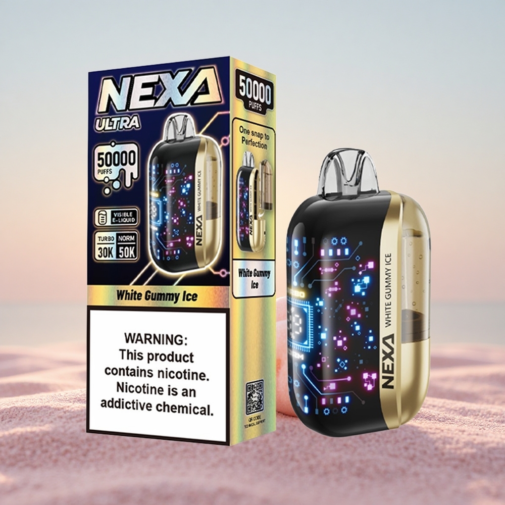 NEXA Ultra 50000 Puffs Hvid Gummy Is 20ml 5% Dual Mesh