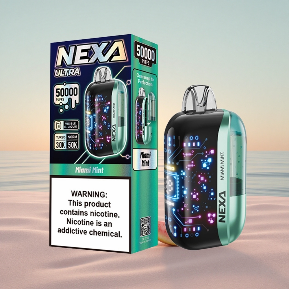 NEXA Ultra 50000 Puffs København Mynte 20ml 5% Type-C Skærm