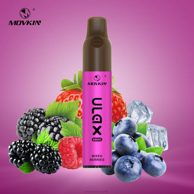 RandM smag - RandM Movkin Ulax 6800 (keramisk spole) genopladelig engangs vape pod enhed blandede bær L08B64