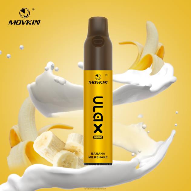 RandM vape Danmark - RandM Movkin Ulax 6800 (keramisk spole) genopladelig engangs vape pod enhed banan milkshake L08B65
