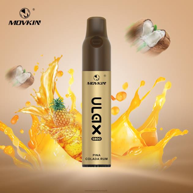 RandM vape butik - RandM Movkin Ulax 6800 (keramisk spole) genopladelig engangs vape pod enhed pina colada rom L08B63