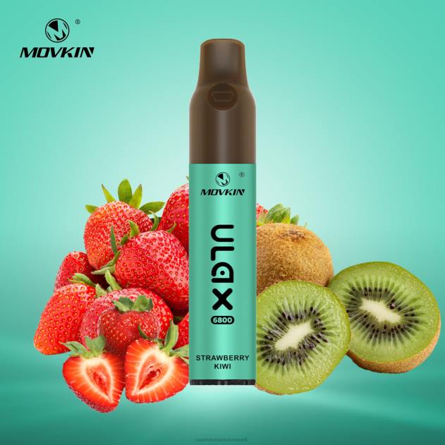 RandM vape buy online - RandM Movkin Ulax 6800 (keramisk spole) genopladelig engangs vape pod enhed jordbær kiwi L08B66